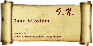 Igaz Nikolett névjegykártya